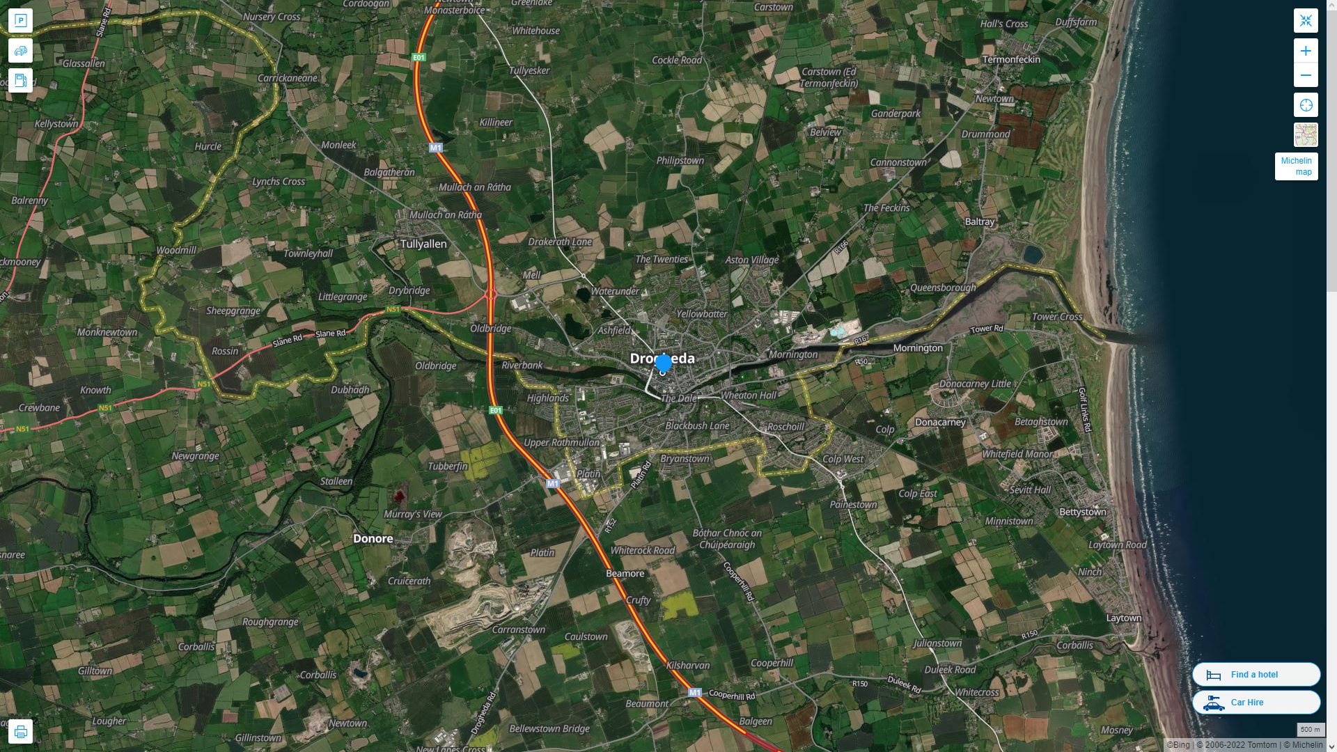 Drogheda Highway and Road Map with Satellite View